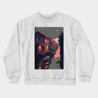 Bangkong River Watercolor Crewneck Sweatshirt